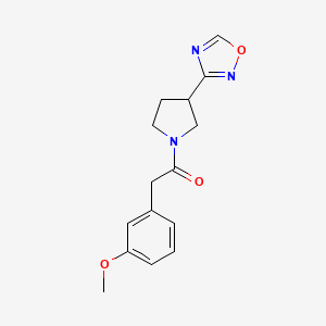 molecular formula C15H17N3O3 B2859347 1-(3-(1,2,4-Oxadiazol-3-yl)pyrrolidin-1-yl)-2-(3-methoxyphenyl)ethanone CAS No. 2034276-62-3