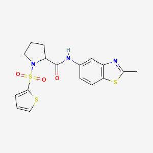 molecular formula C17H17N3O3S3 B2859351 N-(2-methylbenzo[d]thiazol-5-yl)-1-(thiophen-2-ylsulfonyl)pyrrolidine-2-carboxamide CAS No. 1008298-06-3