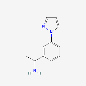 molecular formula C11H13N3 B2859394 1-[3-(1H-pyrazol-1-yl)phenyl]ethan-1-amine CAS No. 1006658-07-6
