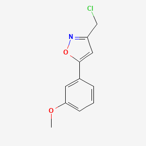 molecular formula C11H10ClNO2 B2859413 3-(Chloromethyl)-5-(3-methoxyphenyl)isoxazole CAS No. 934063-64-6