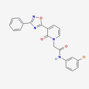 molecular formula C21H15BrN4O3 B2859422 N-(3-bromophenyl)-2-[2-oxo-3-(3-phenyl-1,2,4-oxadiazol-5-yl)pyridin-1(2H)-yl]acetamide CAS No. 1105214-53-6