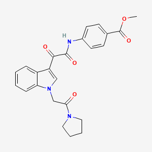 molecular formula C24H23N3O5 B2859456 methyl 4-(2-oxo-2-{1-[2-oxo-2-(pyrrolidin-1-yl)ethyl]-1H-indol-3-yl}acetamido)benzoate CAS No. 872854-69-8