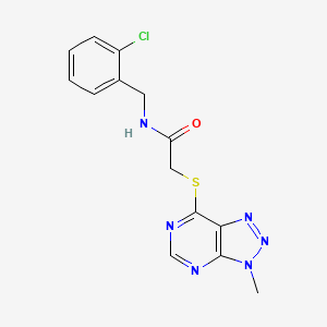 molecular formula C14H13ClN6OS B2859457 N-(2-chlorobenzyl)-2-((3-methyl-3H-[1,2,3]triazolo[4,5-d]pyrimidin-7-yl)thio)acetamide CAS No. 1058231-71-2