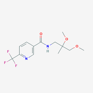 molecular formula C13H17F3N2O3 B2859460 N-(2,3-dimethoxy-2-methylpropyl)-6-(trifluoromethyl)pyridine-3-carboxamide CAS No. 2034331-62-7