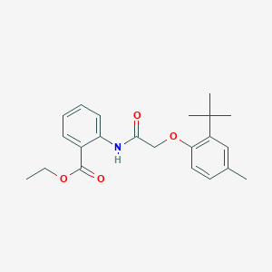 molecular formula C22H27NO4 B2859468 Ethyl 2-[2-(2-tert-butyl-4-methylphenoxy)acetamido]benzoate CAS No. 301307-52-8