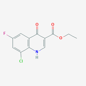 molecular formula C12H9ClFNO3 B2859472 Ethyl 8-chloro-6-fluoro-4-hydroxy-3-quinolinecarboxylate CAS No. 338795-20-3