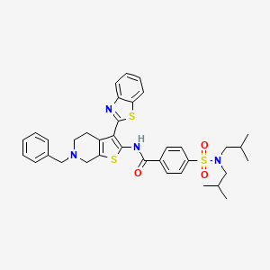 molecular formula C36H40N4O3S3 B2859501 N-(3-(benzo[d]thiazol-2-yl)-6-benzyl-4,5,6,7-tetrahydrothieno[2,3-c]pyridin-2-yl)-4-(N,N-diisobutylsulfamoyl)benzamide CAS No. 524695-05-4