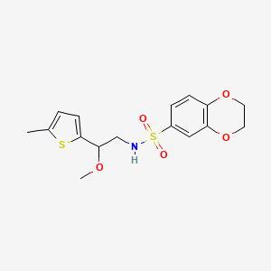 molecular formula C16H19NO5S2 B2859506 N-[2-METHOXY-2-(5-METHYLTHIOPHEN-2-YL)ETHYL]-2,3-DIHYDRO-1,4-BENZODIOXINE-6-SULFONAMIDE CAS No. 1797023-67-6