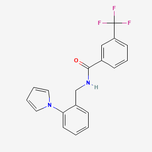 molecular formula C19H15F3N2O B2859510 N-[(2-pyrrol-1-ylphenyl)methyl]-3-(trifluoromethyl)benzamide CAS No. 866042-36-6