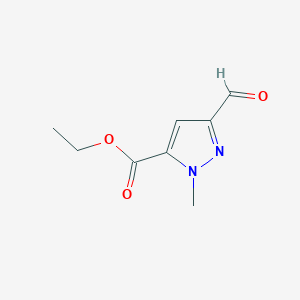 molecular formula C8H10N2O3 B2859512 Ethyl 3-formyl-1-methyl-1H-pyrazole-5-carboxylate CAS No. 1318758-42-7
