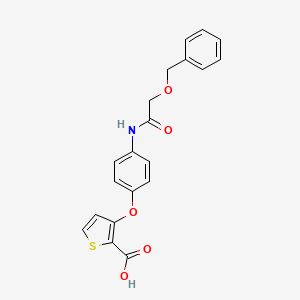 molecular formula C20H17NO5S B2859523 3-{4-[2-(benzyloxy)acetamido]phenoxy}thiophene-2-carboxylic acid CAS No. 882747-60-6