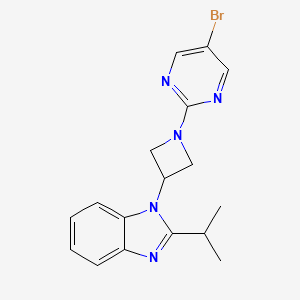 molecular formula C17H18BrN5 B2859536 1-[1-(5-bromopyrimidin-2-yl)azetidin-3-yl]-2-(propan-2-yl)-1H-1,3-benzodiazole CAS No. 2415553-16-9