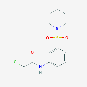 molecular formula C14H19ClN2O3S B2859546 2-chloro-N-[2-methyl-5-(piperidine-1-sulfonyl)phenyl]acetamide CAS No. 726165-25-9