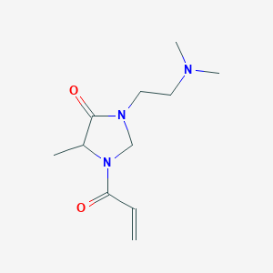 B2859547 3-[2-(Dimethylamino)ethyl]-5-methyl-1-prop-2-enoylimidazolidin-4-one CAS No. 2361638-11-9