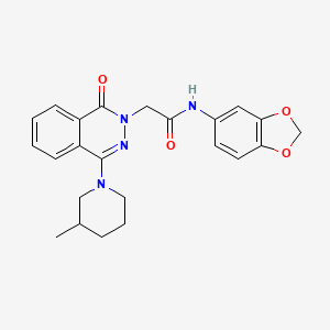 molecular formula C23H24N4O4 B2859554 N-(2H-1,3-benzodioxol-5-yl)-2-[4-(3-methylpiperidin-1-yl)-1-oxo-1,2-dihydrophthalazin-2-yl]acetamide CAS No. 1115976-21-0