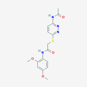 2-((6-acetamidopyridazin-3-yl)thio)-N-(2,4-dimethoxyphenyl)acetamide