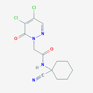 molecular formula C13H14Cl2N4O2 B2859576 N-(1-Cyanocyclohexyl)-2-(4,5-dichloro-6-oxopyridazin-1(6H)-yl)acetamide CAS No. 877962-33-9