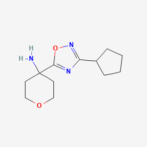 4-(3-Cyclopentyl-1,2,4-oxadiazol-5-yl)oxan-4-amine
