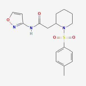molecular formula C17H21N3O4S B2859591 N-(isoxazol-3-yl)-2-(1-tosylpiperidin-2-yl)acetamide CAS No. 1021223-83-5