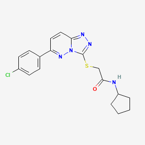 molecular formula C18H18ClN5OS B2859617 2-{[6-(4-chlorophenyl)-[1,2,4]triazolo[4,3-b]pyridazin-3-yl]sulfanyl}-N-cyclopentylacetamide CAS No. 894038-00-7