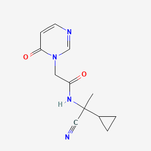 molecular formula C12H14N4O2 B2859635 N-(1-Cyano-1-cyclopropylethyl)-2-(6-oxopyrimidin-1-yl)acetamide CAS No. 2178526-37-7
