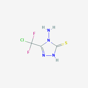 molecular formula C3H3ClF2N4S B2859656 4-amino-5-[chloro(difluoro)methyl]-4H-1,2,4-triazole-3-thiol CAS No. 869943-14-6