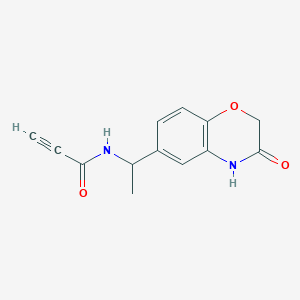 molecular formula C13H12N2O3 B2859697 N-[1-(3-Oxo-4H-1,4-benzoxazin-6-yl)ethyl]prop-2-ynamide CAS No. 2305443-54-1