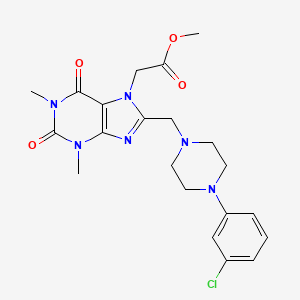 methyl (8-{[4-(3-chlorophenyl)piperazin-1-yl]methyl}-1,3-dimethyl-2,6-dioxo-1,2,3,6-tetrahydro-7H-purin-7-yl)acetate