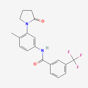 molecular formula C19H17F3N2O2 B2859712 N-[4-methyl-3-(2-oxopyrrolidin-1-yl)phenyl]-3-(trifluoromethyl)benzamide CAS No. 941993-59-5