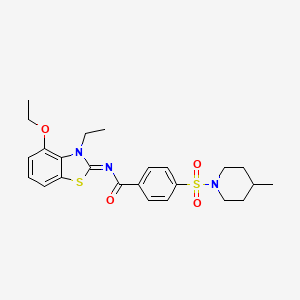 (Z)-N-(4-ethoxy-3-ethylbenzo[d]thiazol-2(3H)-ylidene)-4-((4-methylpiperidin-1-yl)sulfonyl)benzamide