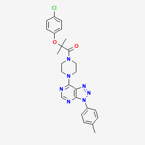 2-(4-chlorophenoxy)-2-methyl-1-(4-(3-(p-tolyl)-3H-[1,2,3]triazolo[4,5-d]pyrimidin-7-yl)piperazin-1-yl)propan-1-one