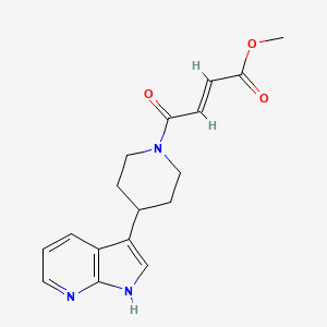 molecular formula C17H19N3O3 B2859722 Methyl (E)-4-oxo-4-[4-(1H-pyrrolo[2,3-b]pyridin-3-yl)piperidin-1-yl]but-2-enoate CAS No. 2411330-03-3
