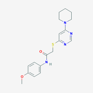 molecular formula C18H22N4O2S B2859737 N-(4-methoxyphenyl)-2-{[6-(piperidin-1-yl)pyrimidin-4-yl]sulfanyl}acetamide CAS No. 1113108-12-5