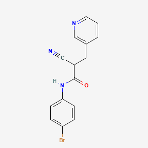molecular formula C15H12BrN3O B2859739 N-(4-bromophenyl)-2-cyano-3-(pyridin-3-yl)propanamide CAS No. 483359-41-7