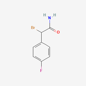 molecular formula C8H7BrFNO B2859743 2-Bromo-2-(4-fluorophenyl)acetamide CAS No. 251366-32-2