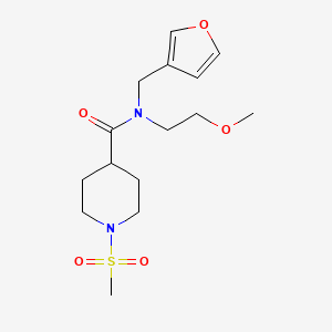 molecular formula C15H24N2O5S B2859783 N-(furan-3-ylmethyl)-N-(2-methoxyethyl)-1-(methylsulfonyl)piperidine-4-carboxamide CAS No. 1797620-45-1