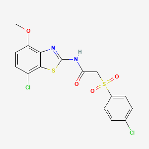 N-(7-chloro-4-methoxybenzo[d]thiazol-2-yl)-2-((4-chlorophenyl)sulfonyl)acetamide