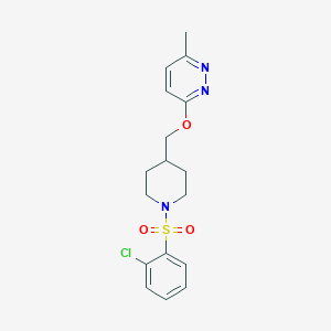 3-[[1-(2-Chlorophenyl)sulfonylpiperidin-4-yl]methoxy]-6-methylpyridazine