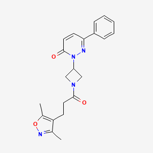 2-[1-[3-(3,5-Dimethyl-1,2-oxazol-4-yl)propanoyl]azetidin-3-yl]-6-phenylpyridazin-3-one