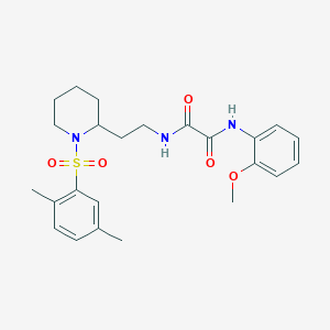 molecular formula C24H31N3O5S B2859801 N-{2-[1-(2,5-dimethylbenzenesulfonyl)piperidin-2-yl]ethyl}-N'-(2-methoxyphenyl)ethanediamide CAS No. 898407-13-1