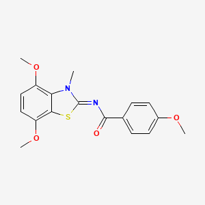 molecular formula C18H18N2O4S B2859802 N-[(2Z)-4,7-dimethoxy-3-methyl-2,3-dihydro-1,3-benzothiazol-2-ylidene]-4-methoxybenzamide CAS No. 868369-18-0