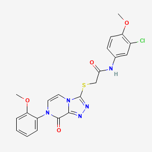 molecular formula C21H18ClN5O4S B2859827 N-(3-chloro-4-methoxyphenyl)-2-{[7-(2-methoxyphenyl)-8-oxo-7H,8H-[1,2,4]triazolo[4,3-a]pyrazin-3-yl]sulfanyl}acetamide CAS No. 1223980-99-1