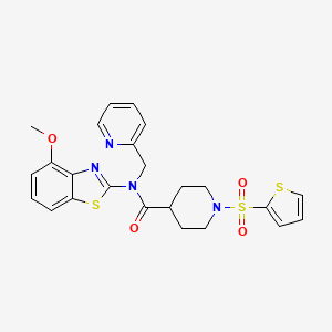 molecular formula C24H24N4O4S3 B2859872 N-(4-methoxy-1,3-benzothiazol-2-yl)-N-[(pyridin-2-yl)methyl]-1-(thiophene-2-sulfonyl)piperidine-4-carboxamide CAS No. 922578-62-9