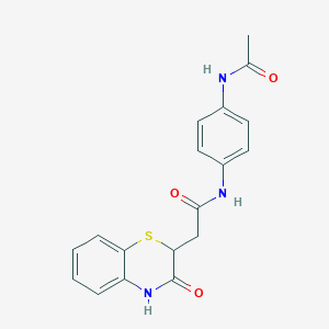 molecular formula C18H17N3O3S B2859909 N-(4-acetamidophenyl)-2-(3-oxo-3,4-dihydro-2H-1,4-benzothiazin-2-yl)acetamide CAS No. 406175-90-4