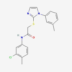 molecular formula C19H18ClN3OS B2859936 N-(3-chloro-4-methylphenyl)-2-{[1-(3-methylphenyl)-1H-imidazol-2-yl]sulfanyl}acetamide CAS No. 851131-29-8
