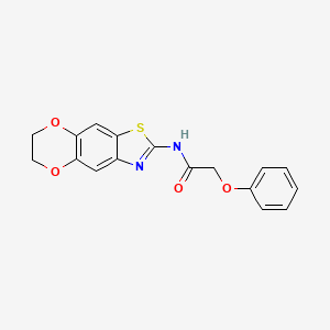 molecular formula C17H14N2O4S B2859955 N-{10,13-dioxa-4-thia-6-azatricyclo[7.4.0.0^{3,7}]trideca-1,3(7),5,8-tetraen-5-yl}-2-phenoxyacetamide CAS No. 868677-92-3