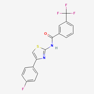 B2859961 N-[4-(4-fluorophenyl)-1,3-thiazol-2-yl]-3-(trifluoromethyl)benzamide CAS No. 330189-91-8