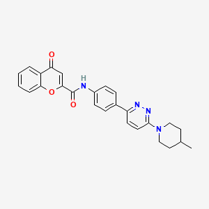 molecular formula C26H24N4O3 B2859990 N-(4-(6-(4-methylpiperidin-1-yl)pyridazin-3-yl)phenyl)-4-oxo-4H-chromene-2-carboxamide CAS No. 1209832-34-7