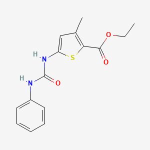 molecular formula C15H16N2O3S B2860027 Ethyl 3-methyl-5-[(phenylcarbamoyl)amino]thiophene-2-carboxylate CAS No. 380181-03-3
