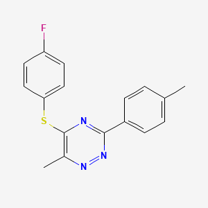 molecular formula C17H14FN3S B2860030 4-Fluorophenyl 6-methyl-3-(4-methylphenyl)-1,2,4-triazin-5-yl sulfide CAS No. 478260-76-3